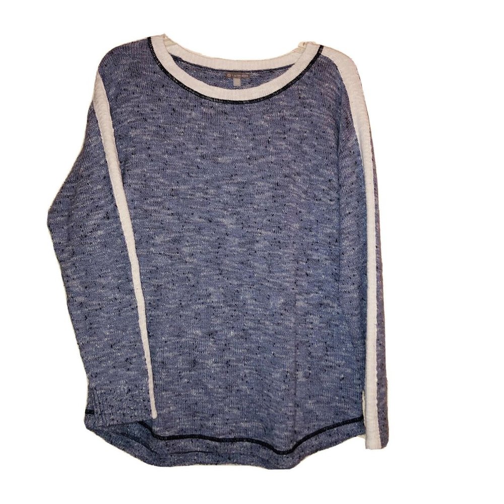 NWT Talbots Marled Blue Cotton Blend Sweater Petite XL XLP
